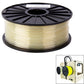 Cream PLA 3D printer filament spool on black reel, 3.0 mm transparent filament.