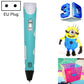 Hand-held 3D printing pen, teal blue, EU plug, with indicator buttons and nozzle tip