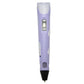 Handheld 3D printing pen, lavender body with control panel and black nozzle tip