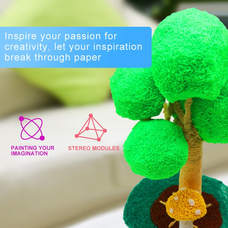 Green pom-pom style 3D model with printed structure made with a 3D pen