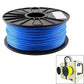 Fluorescent blue ABS 3D printer filament on black spool