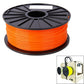 Orange PLA 3D printer filament spool on a black reel, 3.0 mm filament.