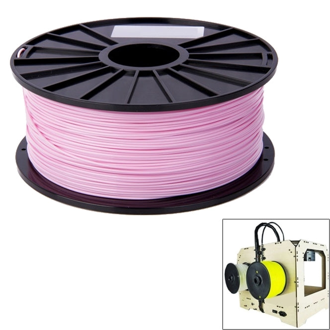 Pink PLA filament spool, 3.0 mm 3D printing filament on black reel