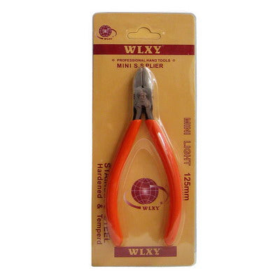 Pliers in blister pack with red handles and WLXY branding on cardboard