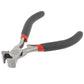End nipper pliers with black rubber handles, red bands, and metal cutting jaws