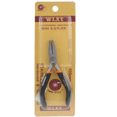 WLXY blister card package with 4.5-inch flat-nose pliers shown on card