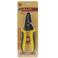 Wire stripping and cutting pliers in blister packaging with yellow handles