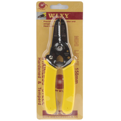 WIKY wire stripper cutter pliers in blister pack with yellow handles