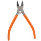 Mini side cutter pliers with orange insulated-style handles and twin cutting tips