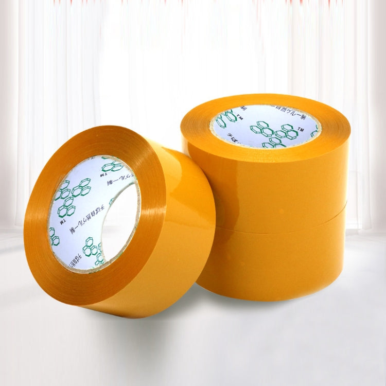 Yellow adhesive tape rolls, two-spool set