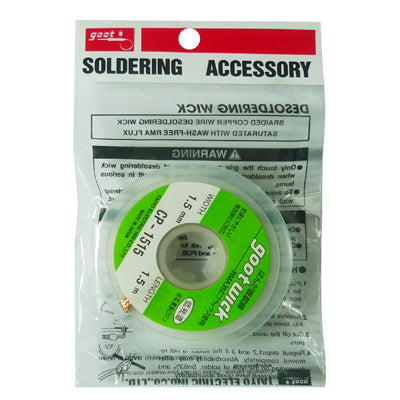 Goot desoldering wick 1515 in blister pack, soldering accessory, 1.5mm wide