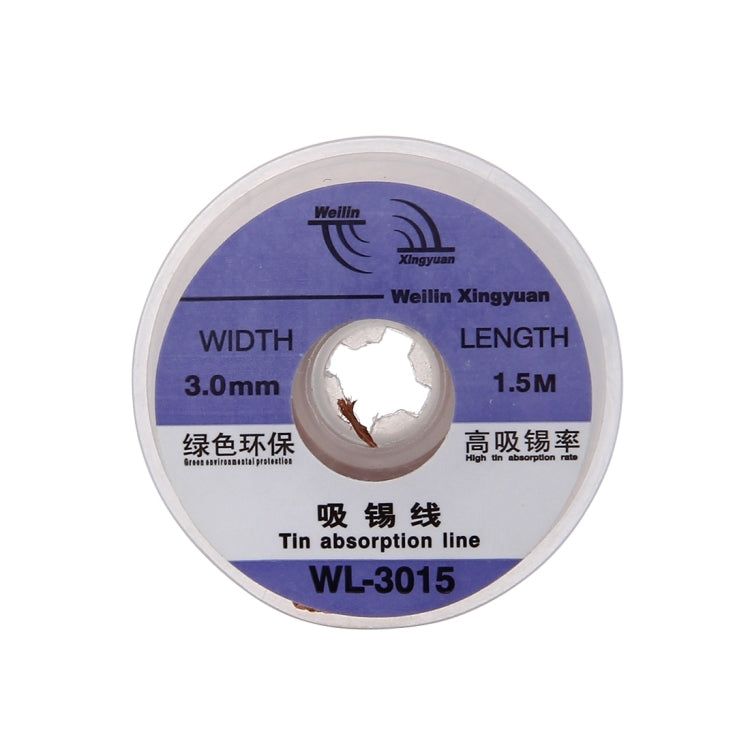 Tin absorption solder wick spool core, showing wound wire and central hub