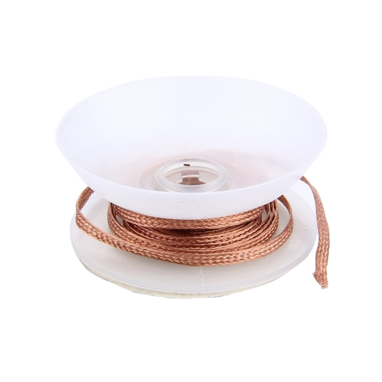 Tin absorption solder wick spool with copper wire and loose lead strand