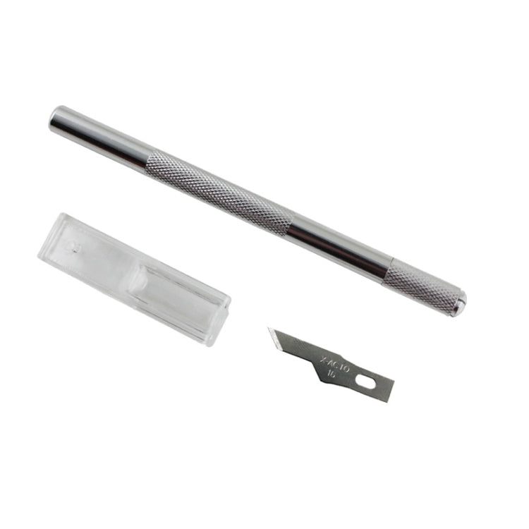 Cutting knife set with spare blade and clear plastic cover