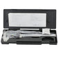 Digital LCD vernier caliper in open case with instruction sheet and packaged parts
