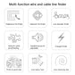 Cable tracker tester feature icons for line finding and continuity tests