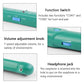 Teal cable tracker tester showing function switch, volume knob, and headphone jack
