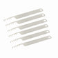 Six-pack metal lock opener tools, flat bar with notched teeth and round hole