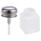100ml push-down dispenser bottle with white body, silver top, and nozzle tube