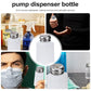 White pump dispenser bottle with silver cap, shown for dispensing use