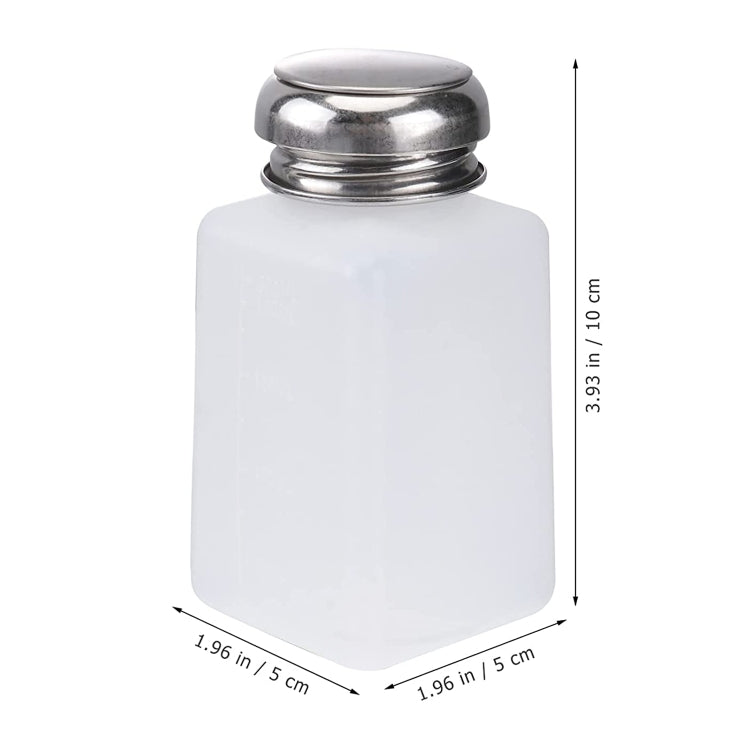200ml alcohol dispenser bottle with push-down flip-top cap, white translucent body