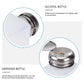 White translucent alcohol bottle with silver push-down flip-top cap and circular opening