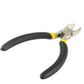Angled cutting pliers with chrome jaws and yellow-and-black grip handles, 5 in