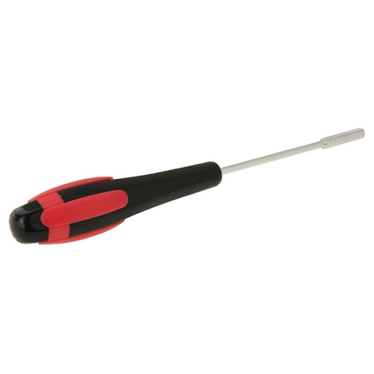 Black and red ergonomic handle with long silver 3mm screwdriver shaft