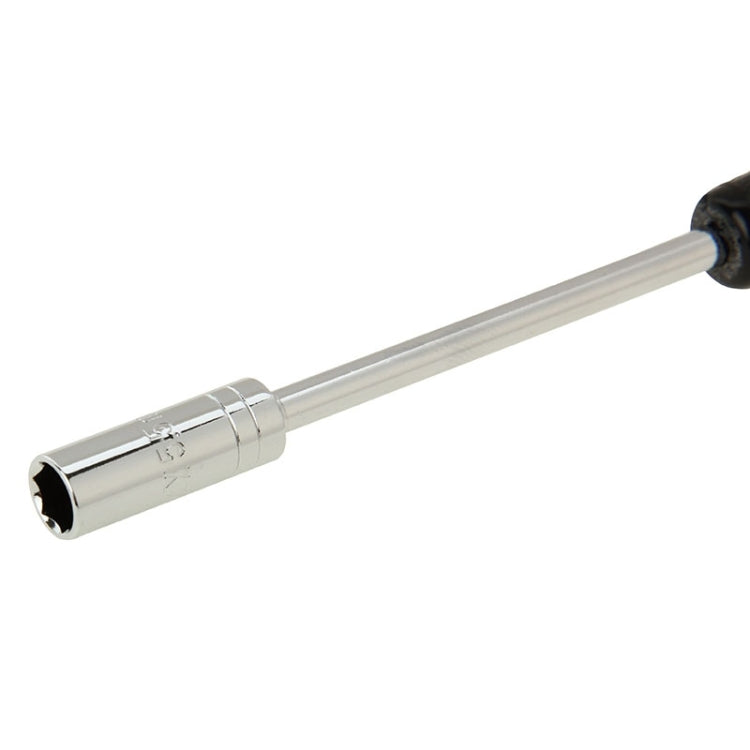 Socket head screwdriver bit end with 5.5mm size marking on metal shaft