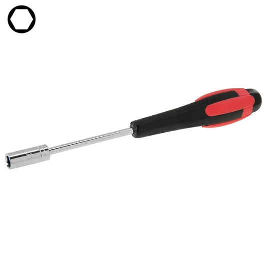 6mm socket head screw driver with black handle and red grip stripe