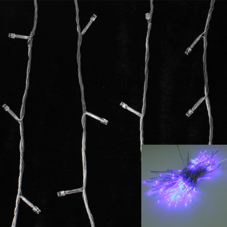 Blue LED string lights with 100 mini bulb tips on clear wire
