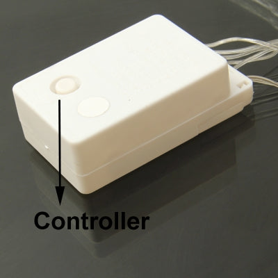 White LED light controller box with attached cable leads