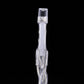 Clear battery pack for LED string lights with hanging cord and compartment