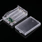 Clear battery pack case with exposed circuit board and two battery terminals for LED lights