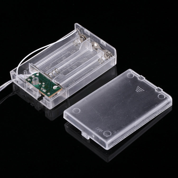 Clear battery pack case with exposed circuit board and two battery terminals for LED lights