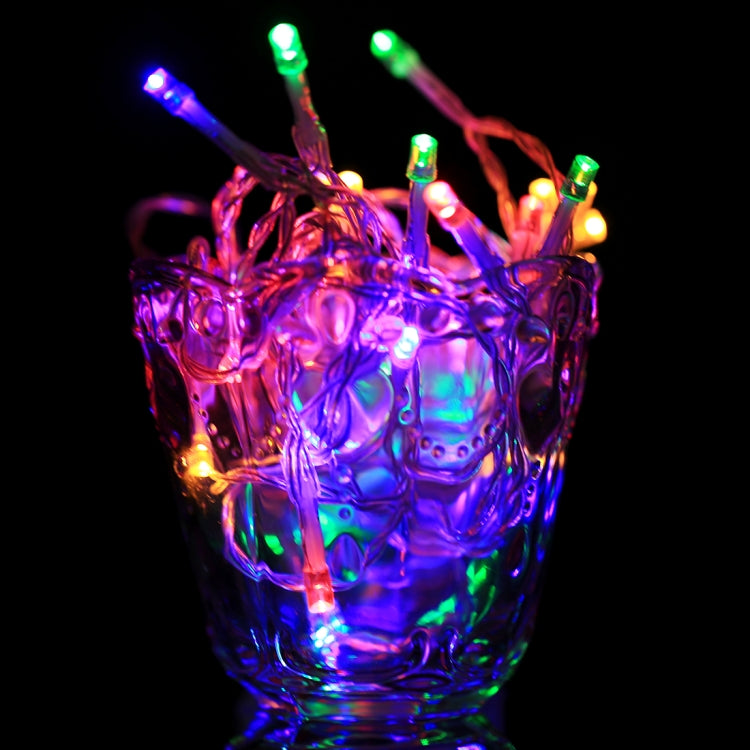 RGB LED string lights wrapped around a translucent cup, glowing multicolor points