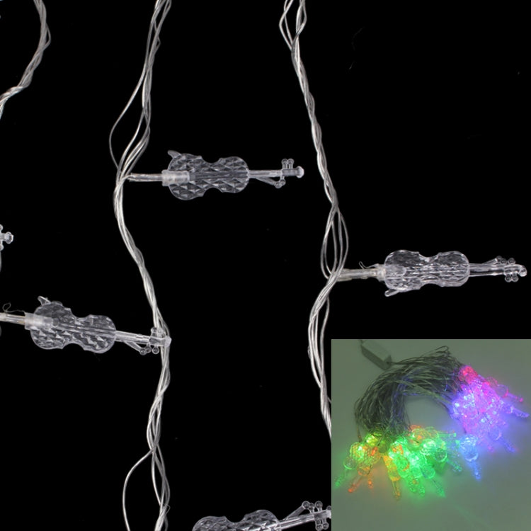 30-LED multi-colored light string with clear bulbs on silver twisted wire