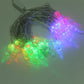 Illuminated 30-LED multi-colored light string with dangling clear bulb clusters