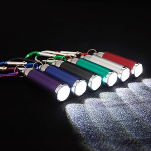 Multi-color carabiner keychain buckles, close-up row of cylindrical shells