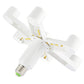 Seven-way E27 lamp holder adapter in white plastic, side view with exposed bulb thread