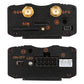 GPS vehicle tracker back and front panels showing GPS/GSM labels, SIM slot, and ports