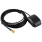 Black GPS antenna with coax connector and cable for GPS vehicle tracker