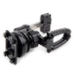 Universal car air vent mount holder clamp with spring-loaded arm and cradle, black
