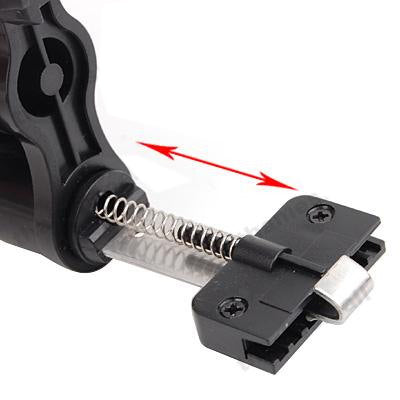 Spring-loaded air vent mount holder clip with adjustable lock, black