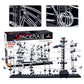 Multi-level SpaceRail track rollercoaster model with black posts and white rails