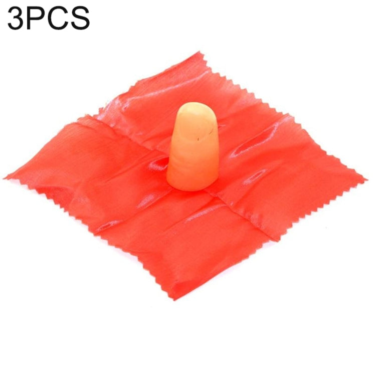 Red scarf bundle with beige finger sleeve, 3-piece toy