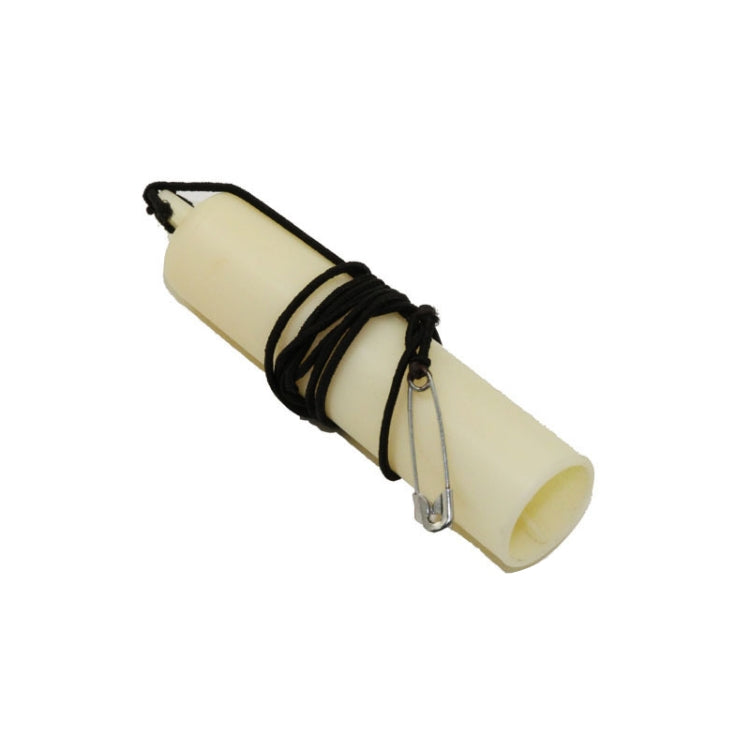 Magic cigarette vanish trick tube, cream with black ties and metal clips