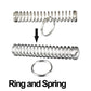 Metal ring and spring trick toy, with ring and two coiled springs