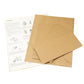Kraft paper sheets with printed instructions for assembling a gift box