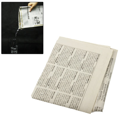Newspaper stack prop with overlapping sheets and printed news columns